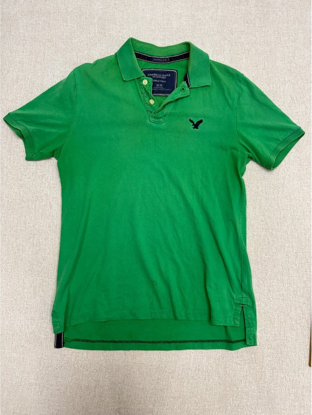 Vintage American Eagle Outfitters Mens Medium Green Classic Fit Eagle Polo M